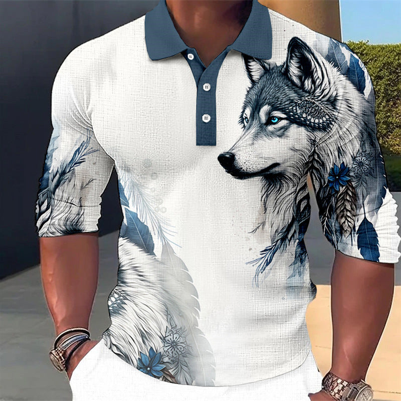 Men's Long-Sleeved Polo Shirt | Slim Fit Button Collar Refined Evening Wear Smart Casual Night Out | Koossa