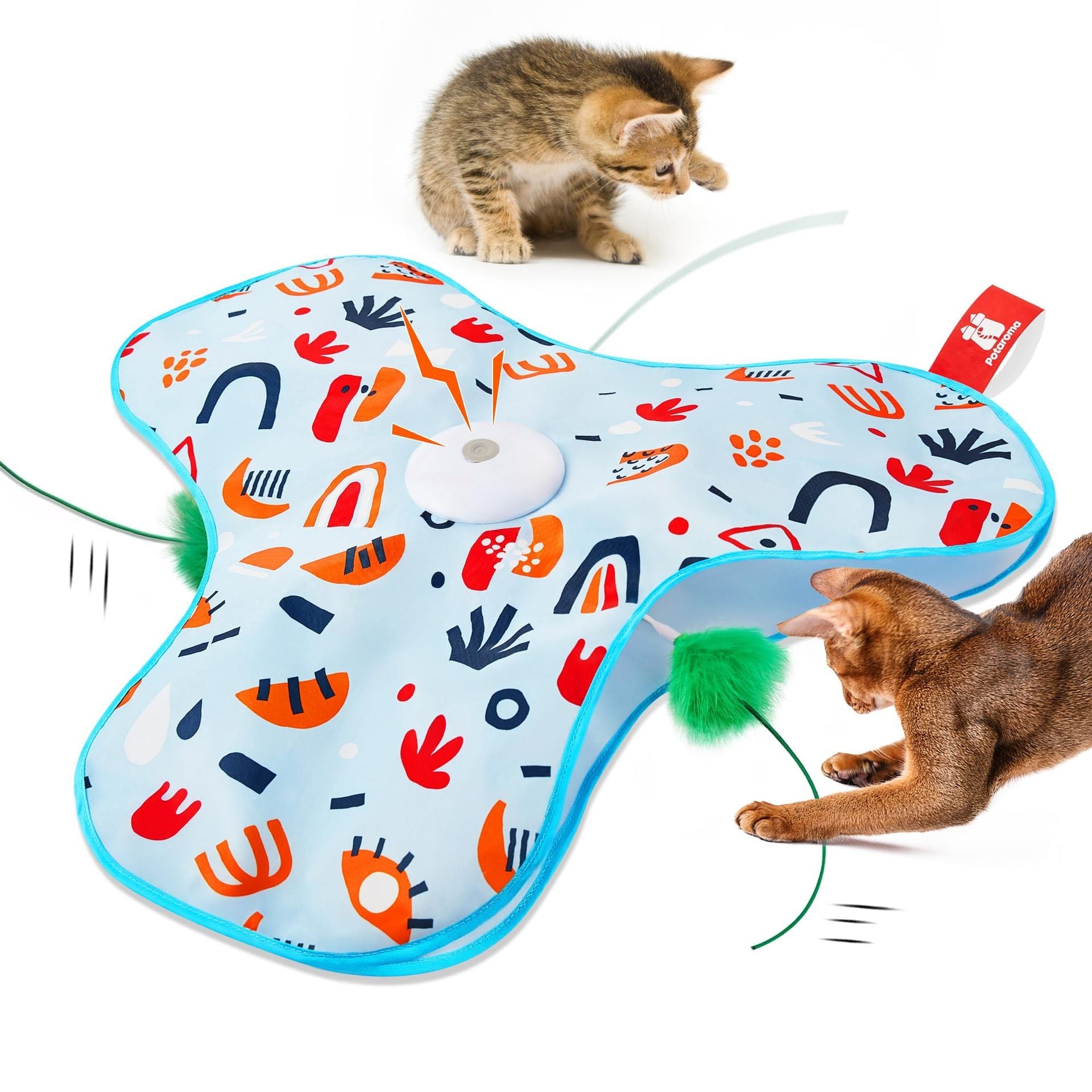 Cat Interactive Mat Toy USB Rechargeable 3 Modes Mouse Sound Feather Hide Seek 5min Standby Touch Activate Indoor | Koossa
