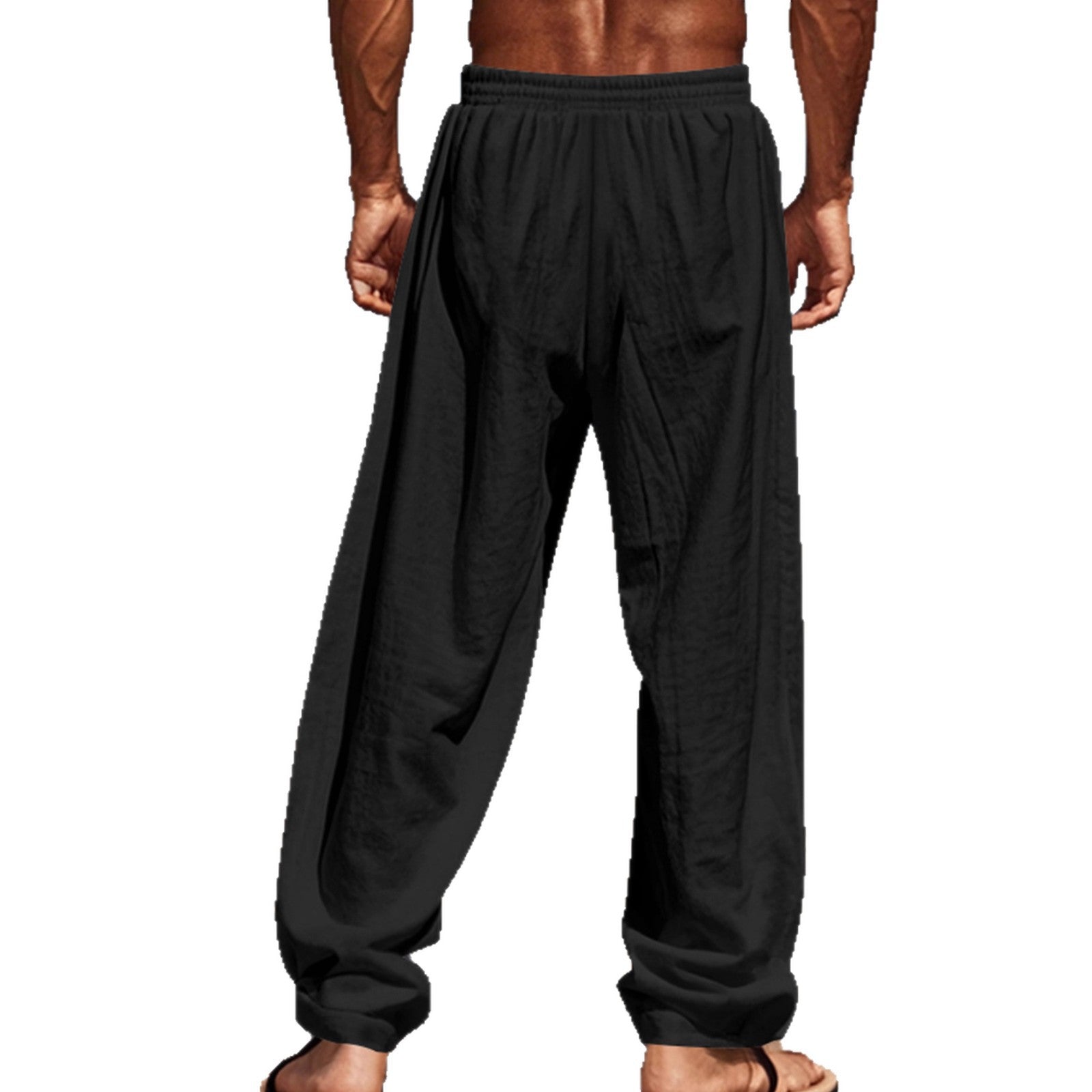 Men's Relaxed Fit Trousers with Elasticated Waist and Side Pockets — Casual Summer Trousers for Everyday Comfort | Koossa