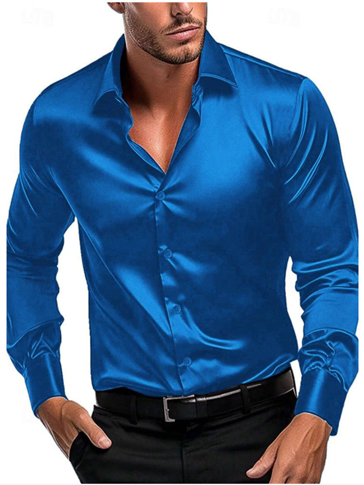 Men's Classic Italian Collar Shirt in White, Black & Blue — Smart Formal Shirt for Business & Evening | Koossa