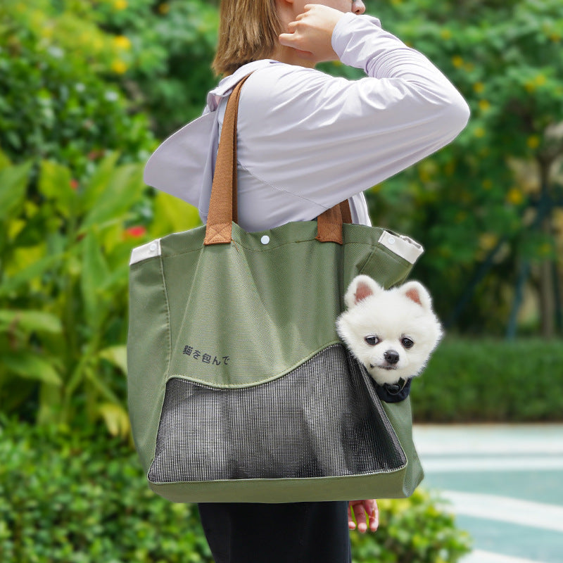 Cat Carrier Crossbody Tote Bag Breathable Reinforced Adjustable Strap Structured Travel Bag Vet Trips Outdoor | Koossa