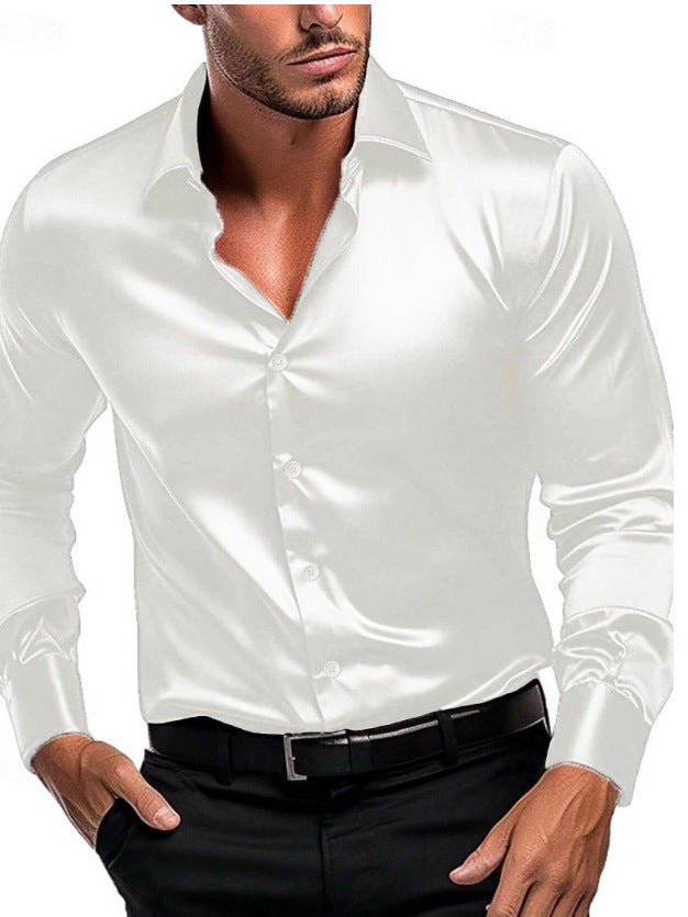 Men's Classic Italian Collar Shirt in White, Black & Blue — Smart Formal Shirt for Business & Evening | Koossa
