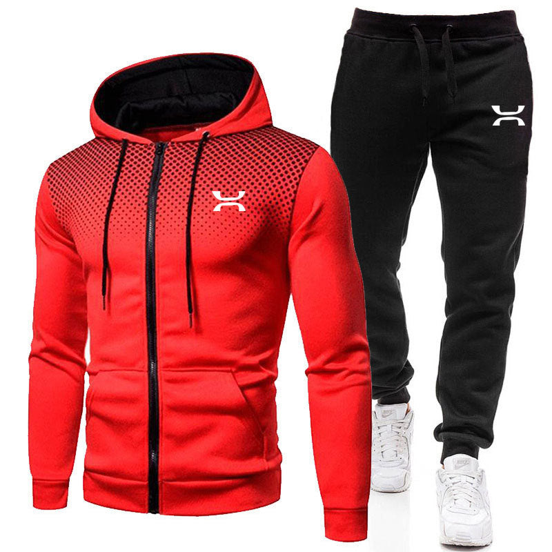 Men's Zip-Through Hooded Tracksuit Set — Comfortable Casual Tracksuit for Active Days & Relaxed Weekends | Koossa