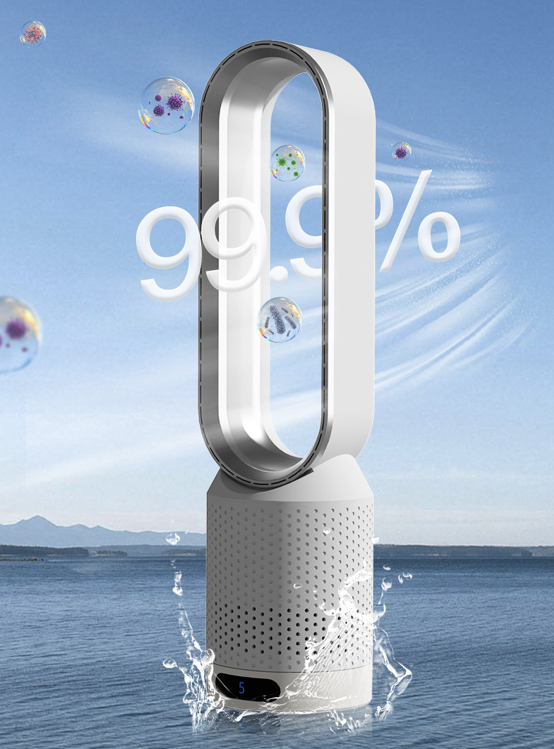 Ventilateur sans Pale Silencieux avec Rafraîchisseur d'Air Oscillation Réglable Idéal Chambre Bureau Maison | Koossa