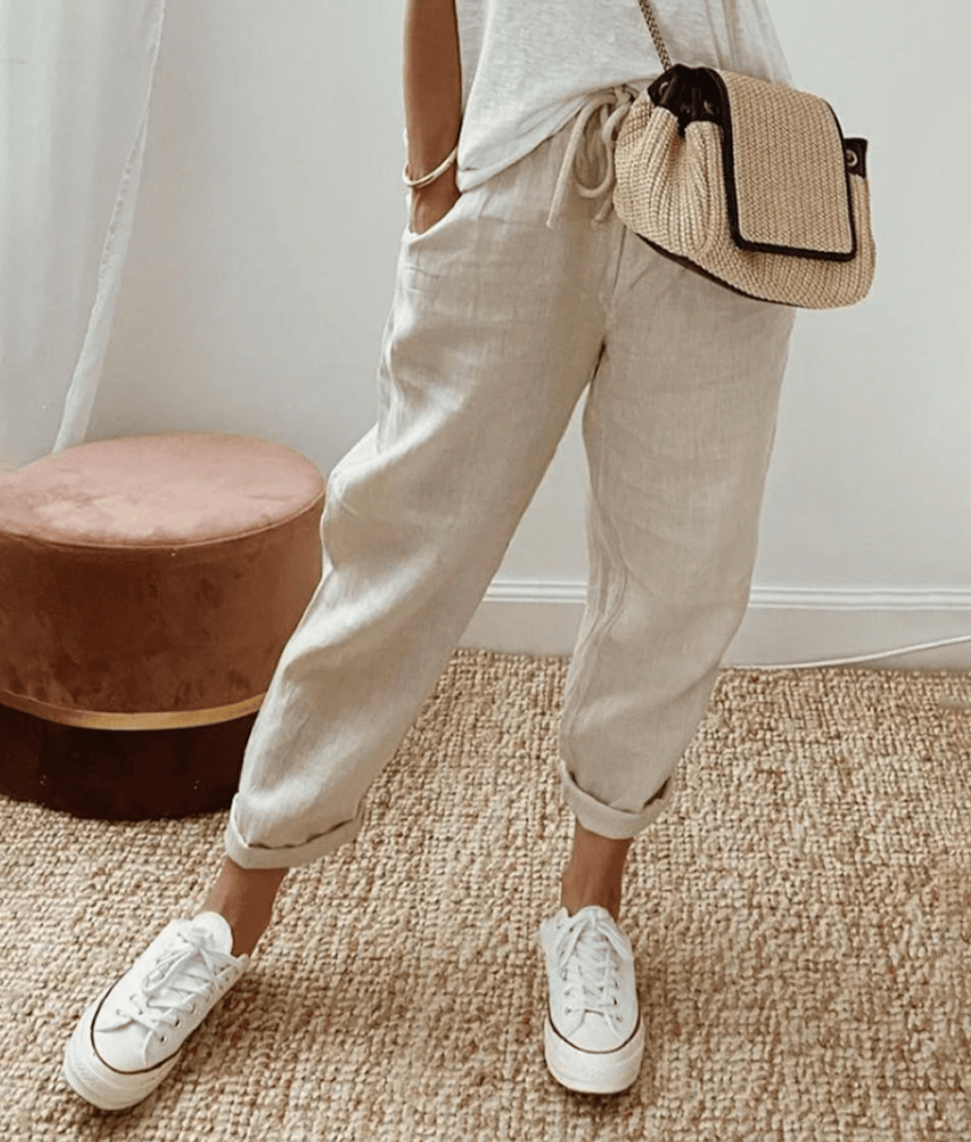 Women's Wide-Leg Trousers with Elasticated Drawstring Waist — Elegant Relaxed-Fit Trousers for Everyday Wear & Smart Casual Occasions | Koossa