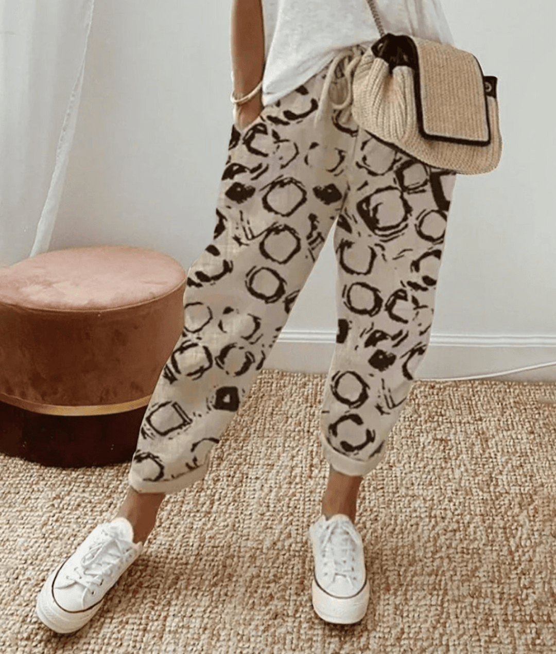 Women's Wide-Leg Trousers with Elasticated Drawstring Waist — Elegant Relaxed-Fit Trousers for Everyday Wear & Smart Casual Occasions | Koossa