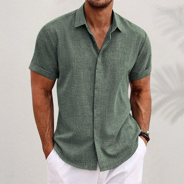 Men's Short-Sleeved Summer Shirt — Classic Breathable Shirt for Casual Wear & Warm Days | Koossa