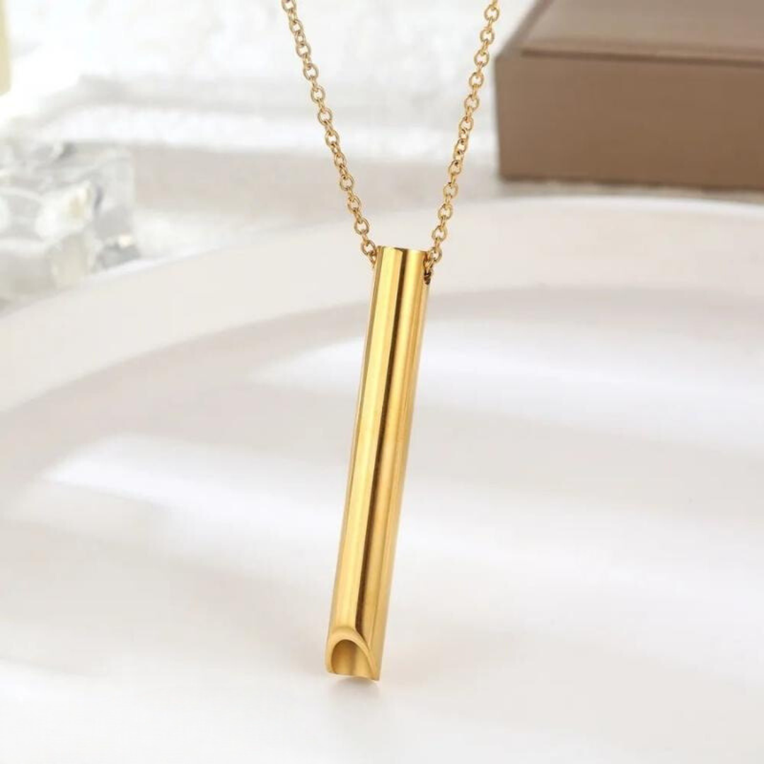 Quit Smoking Necklace Breathing Tool Stainless Steel Mindfulness Pendant for Stress Relief Nicotine Free Cessation Aid Hand to Mouth Habit | Lonoma