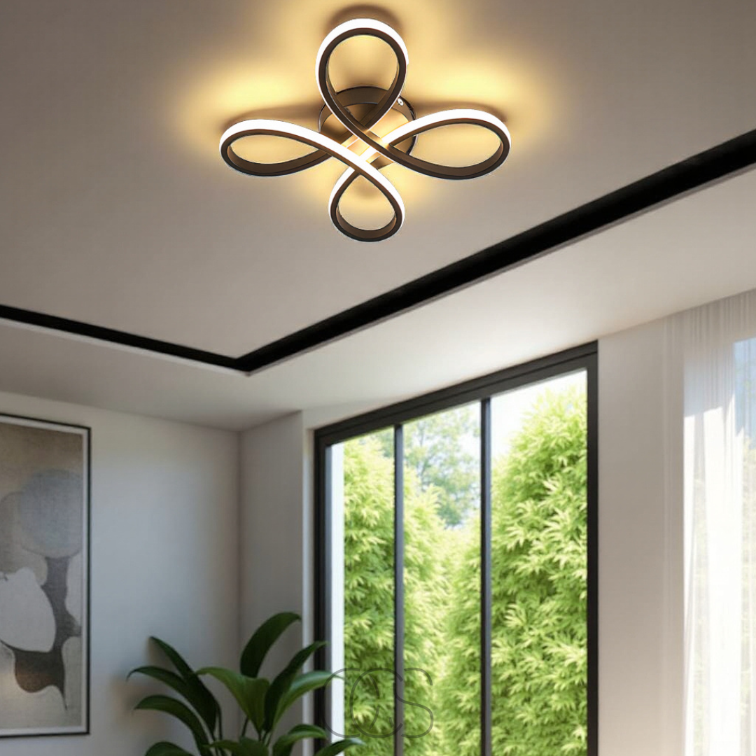 Plafonnier LED Trèfle – Design compact dimable avec température de couleur réglable pour salon et chambre | Koossa