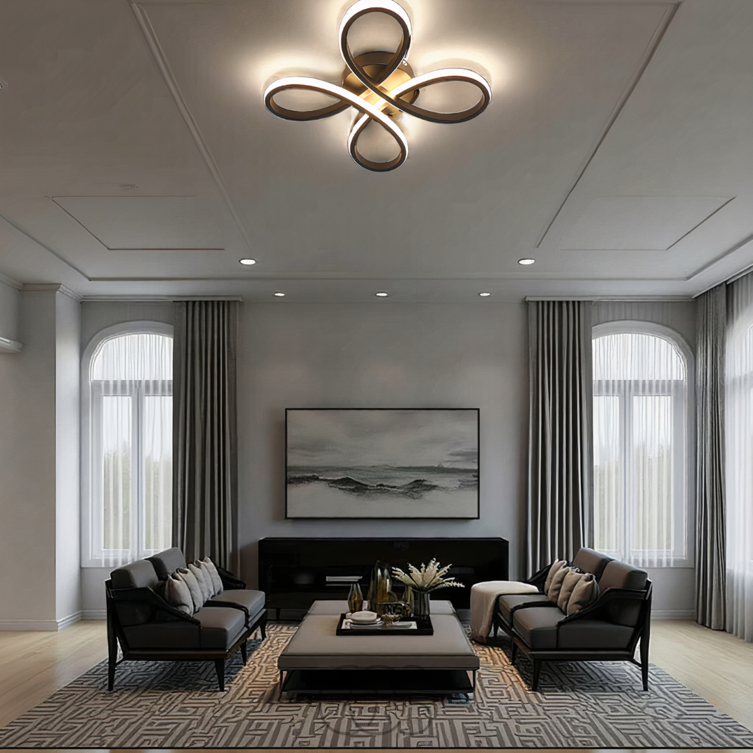 Plafonnier LED Trèfle – Design compact dimable avec température de couleur réglable pour salon et chambre | Koossa