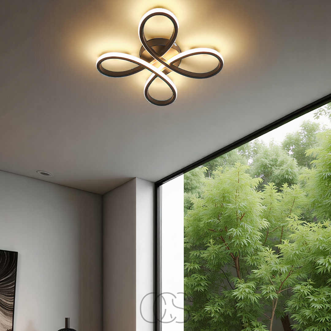 Plafonnier LED Trèfle – Design compact dimable avec température de couleur réglable pour salon et chambre | Koossa