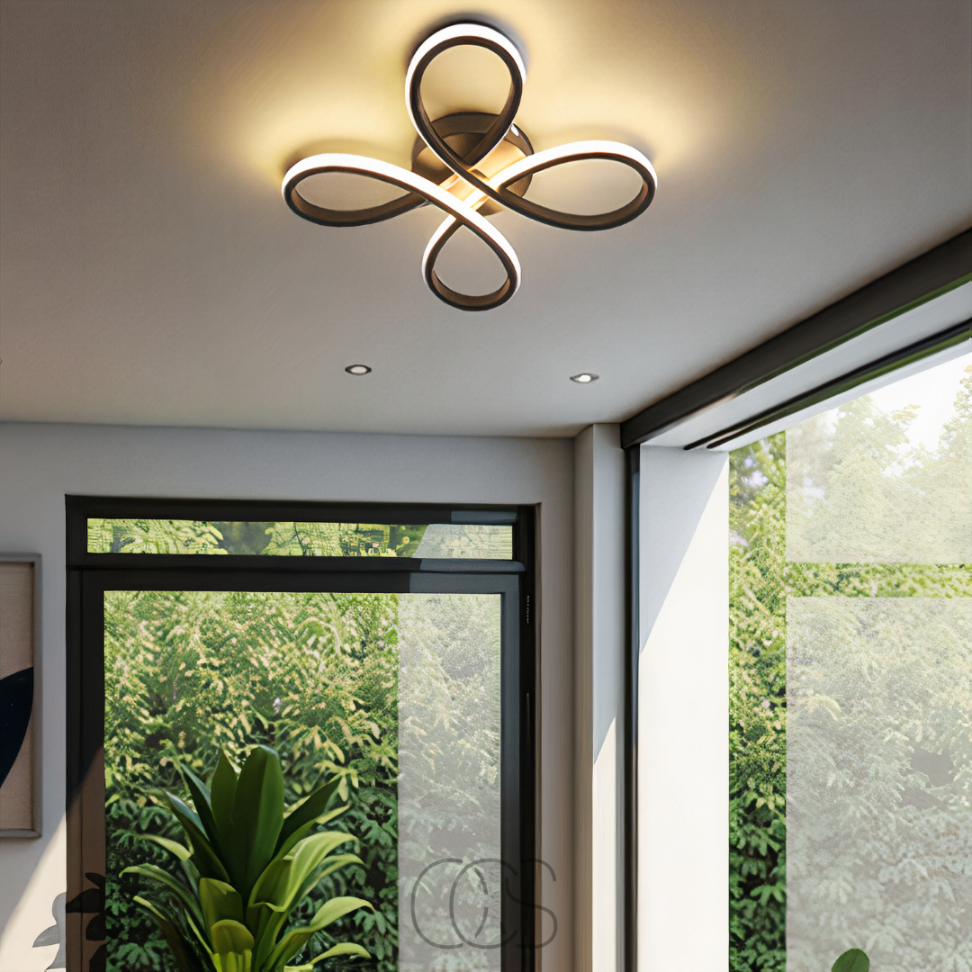 Plafonnier LED Trèfle – Design compact dimable avec température de couleur réglable pour salon et chambre | Koossa