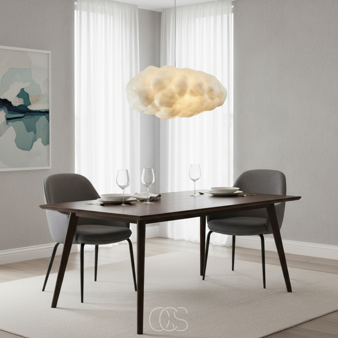 Suspension nuage en coton blanc diffus pour ambiance douce et chaleureuse chambre salon salle à manger | Koossa