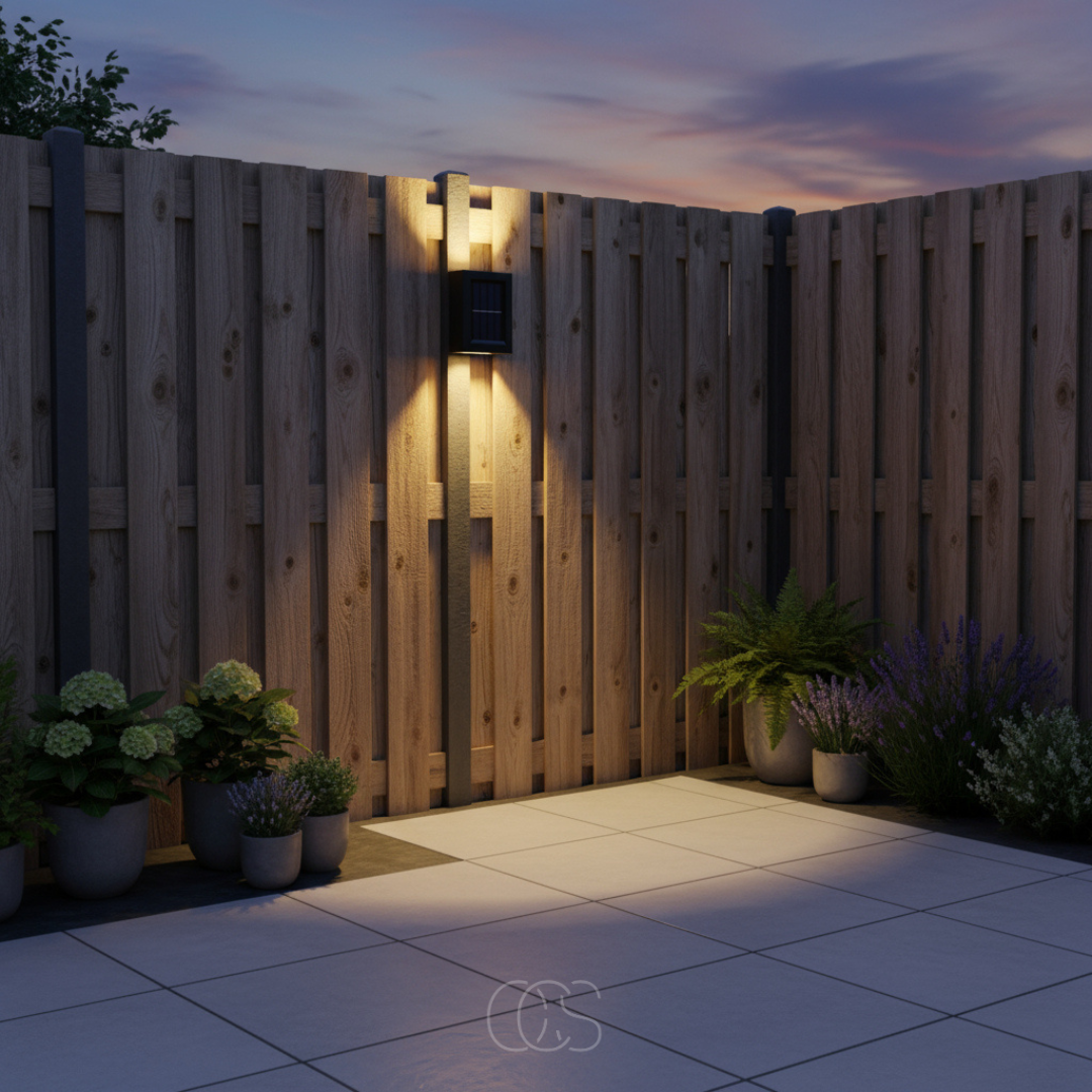 Applique murale extérieure solaire avec détecteur crépusculaire IP65 étanche pour jardin balcon et allée | Koossa