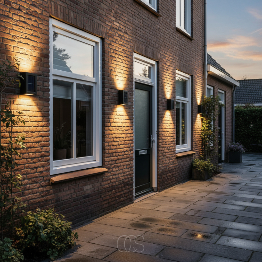 Applique murale extérieure solaire avec détecteur crépusculaire IP65 étanche pour jardin balcon et allée | Koossa