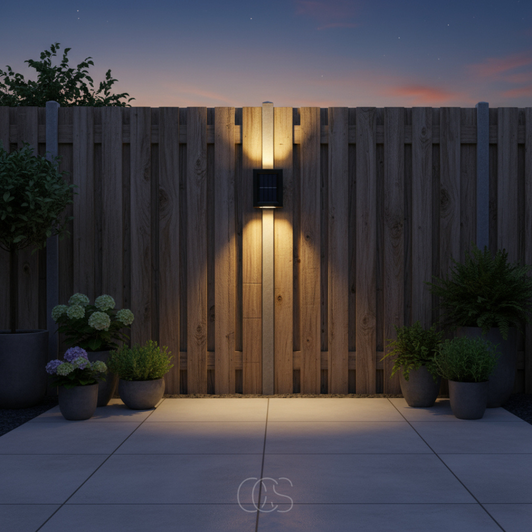 Applique murale extérieure solaire avec détecteur crépusculaire IP65 étanche pour jardin balcon et allée | Koossa