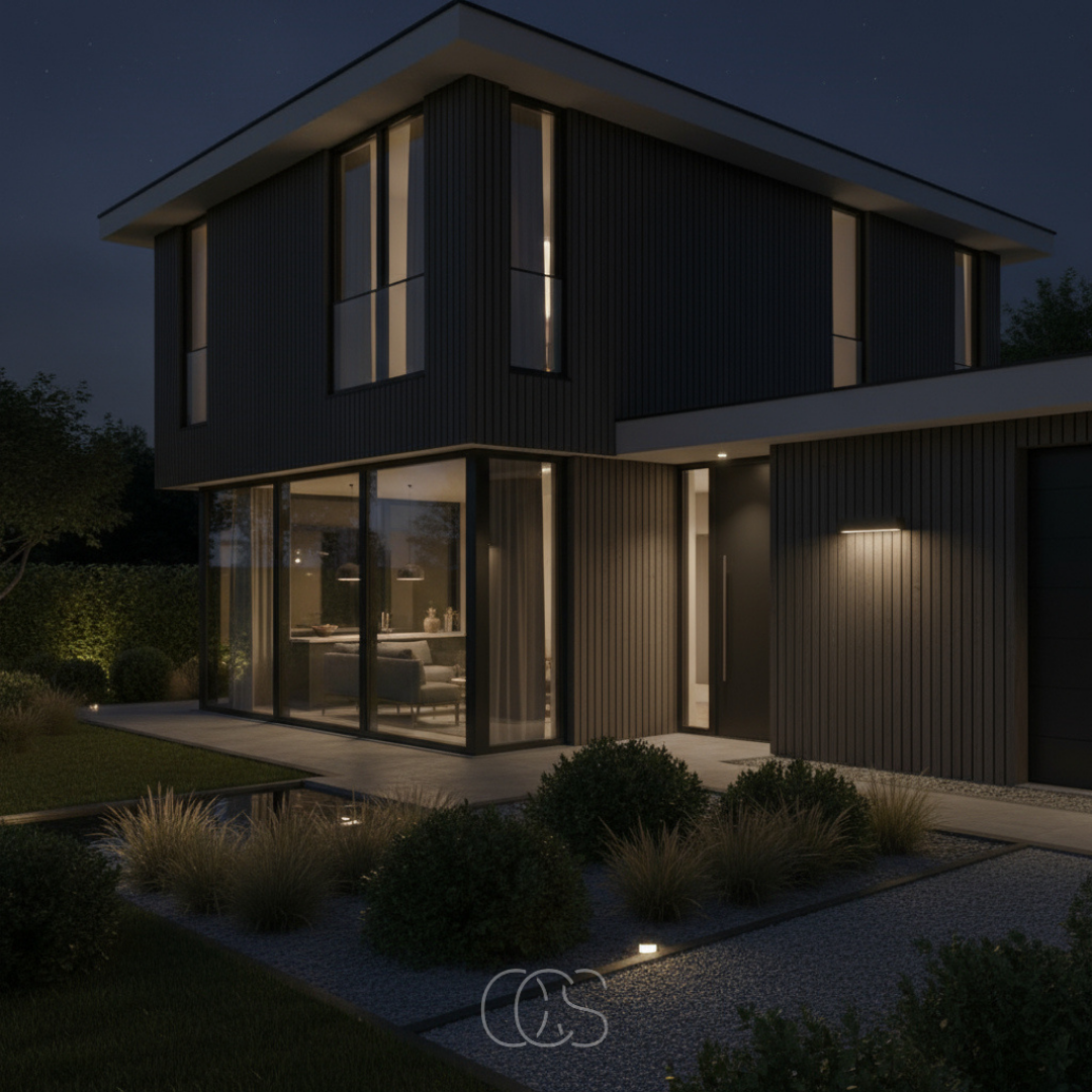 Applique murale extérieure descendante anthracite 897 lm LED intégrée IP65 style contemporain aluminium | Koossa