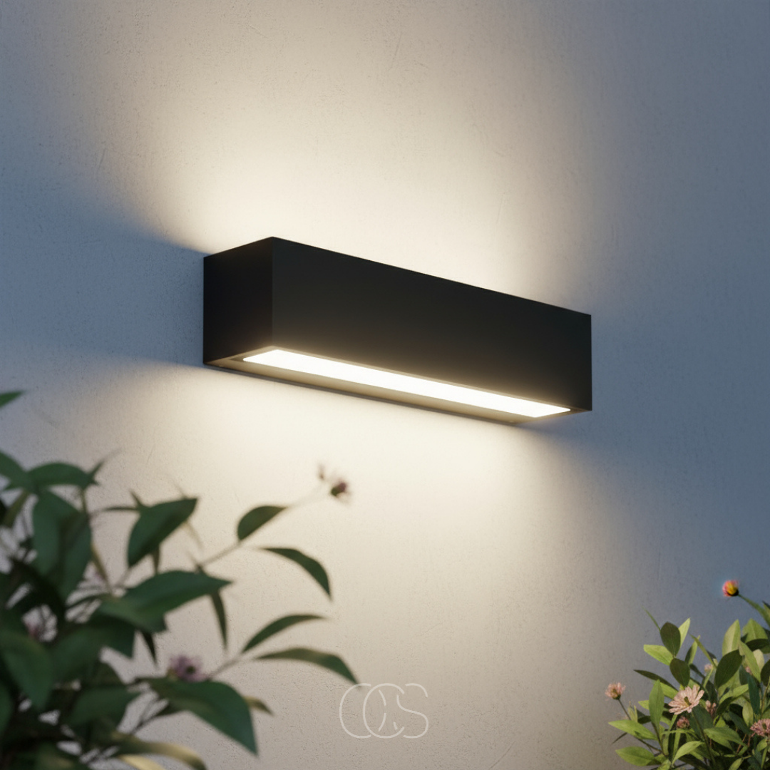 Applique murale extérieure descendante anthracite 897 lm LED intégrée IP65 style contemporain aluminium | Koossa