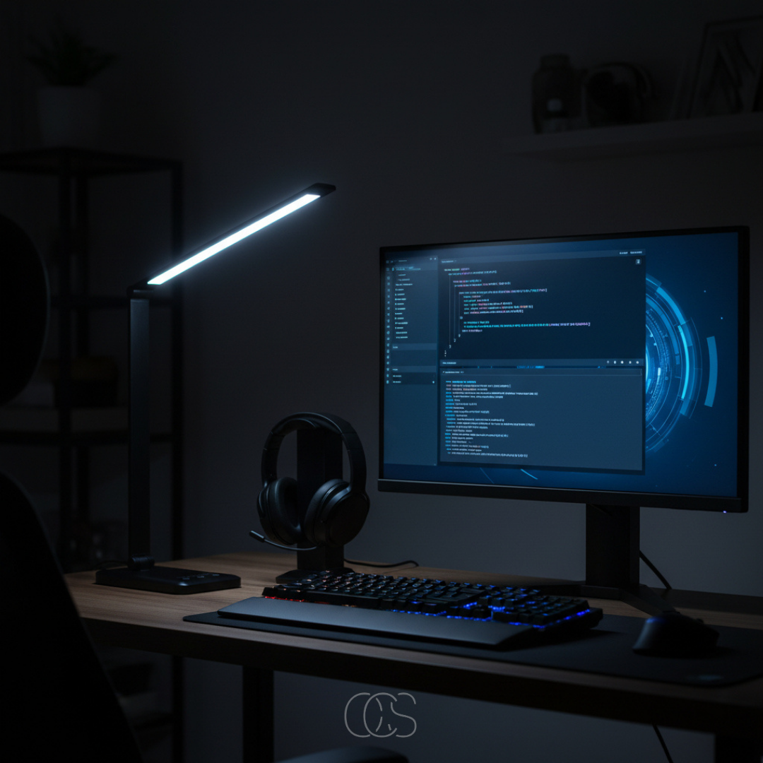 Lampe de bureau LED sans fil rechargeable USB-C tactile avec variateur et trois températures de lumière noire | Koossa