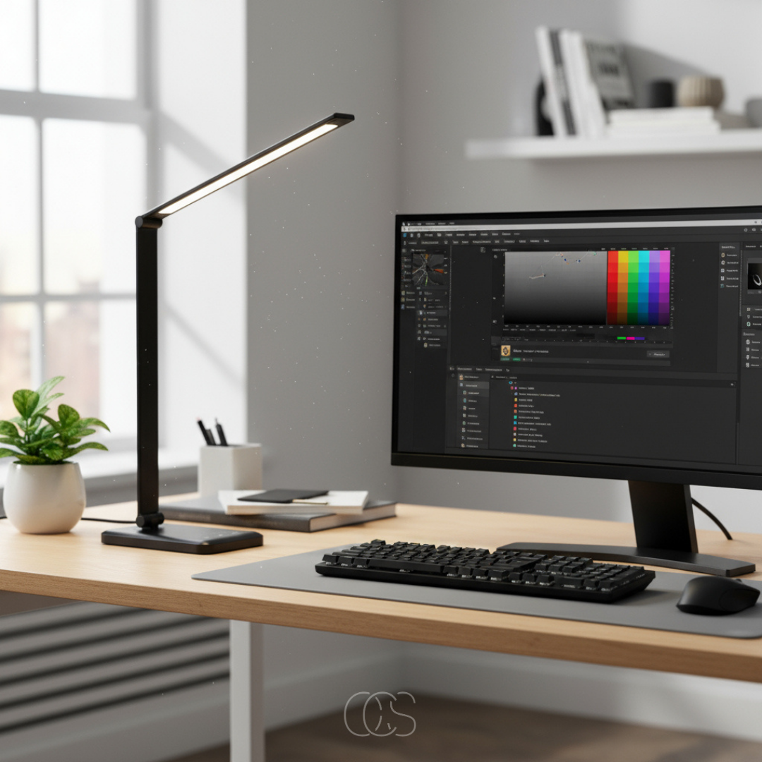 Lampe de bureau LED sans fil rechargeable USB-C tactile avec variateur et trois températures de lumière noire | Koossa