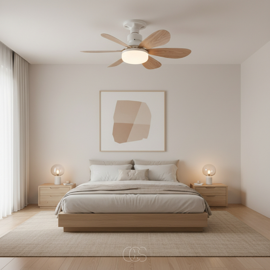 Ventilateur de plafond silencieux avec éclairage LED réglable 3 vitesses idéal chambres séjours salon moderne | Koossa