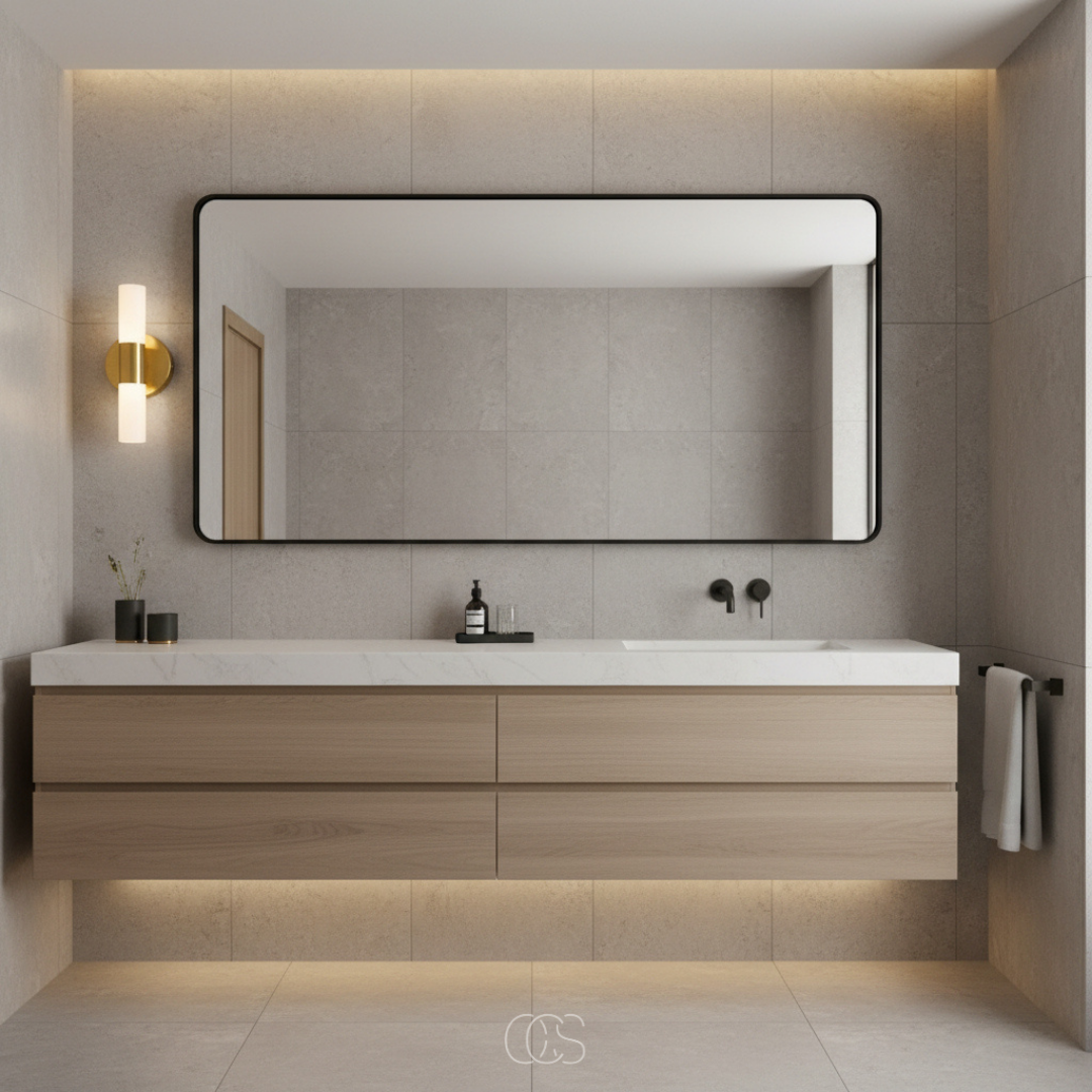 Applique murale haut et bas en verre dépoli noir pour salle de bains éclairage LED intégré 7 W blanc chaud | Koossa