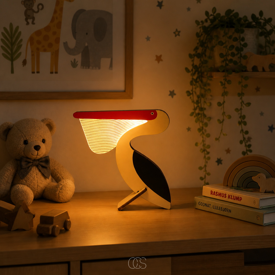Lampe à Poser LED Enfant Motif Animal en Bois Naturel Veilleuse Douce Chambre Bébé Décoration Scandinave | Koossa