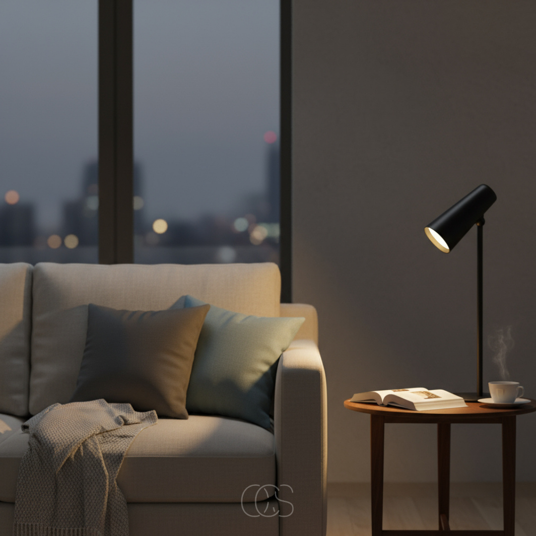 Lampe de bureau sans fil rechargeable tactile réglable 3 températures de lumière design industriel nomade | Koossa
