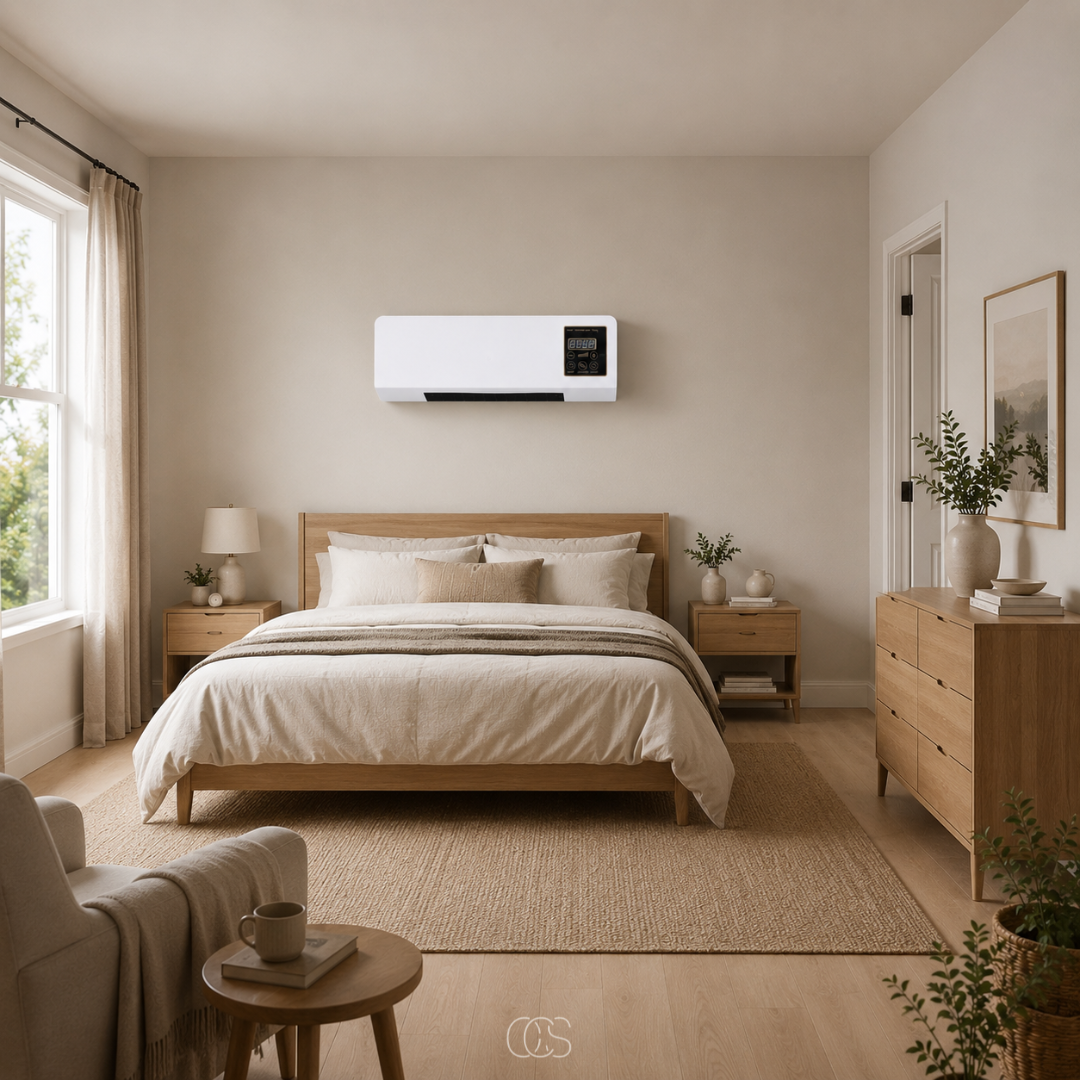 Ventilateur mural chauffant 2 en 1 avec minuteur programmable pour toute saison salon chambre bureau blanc | Koossa