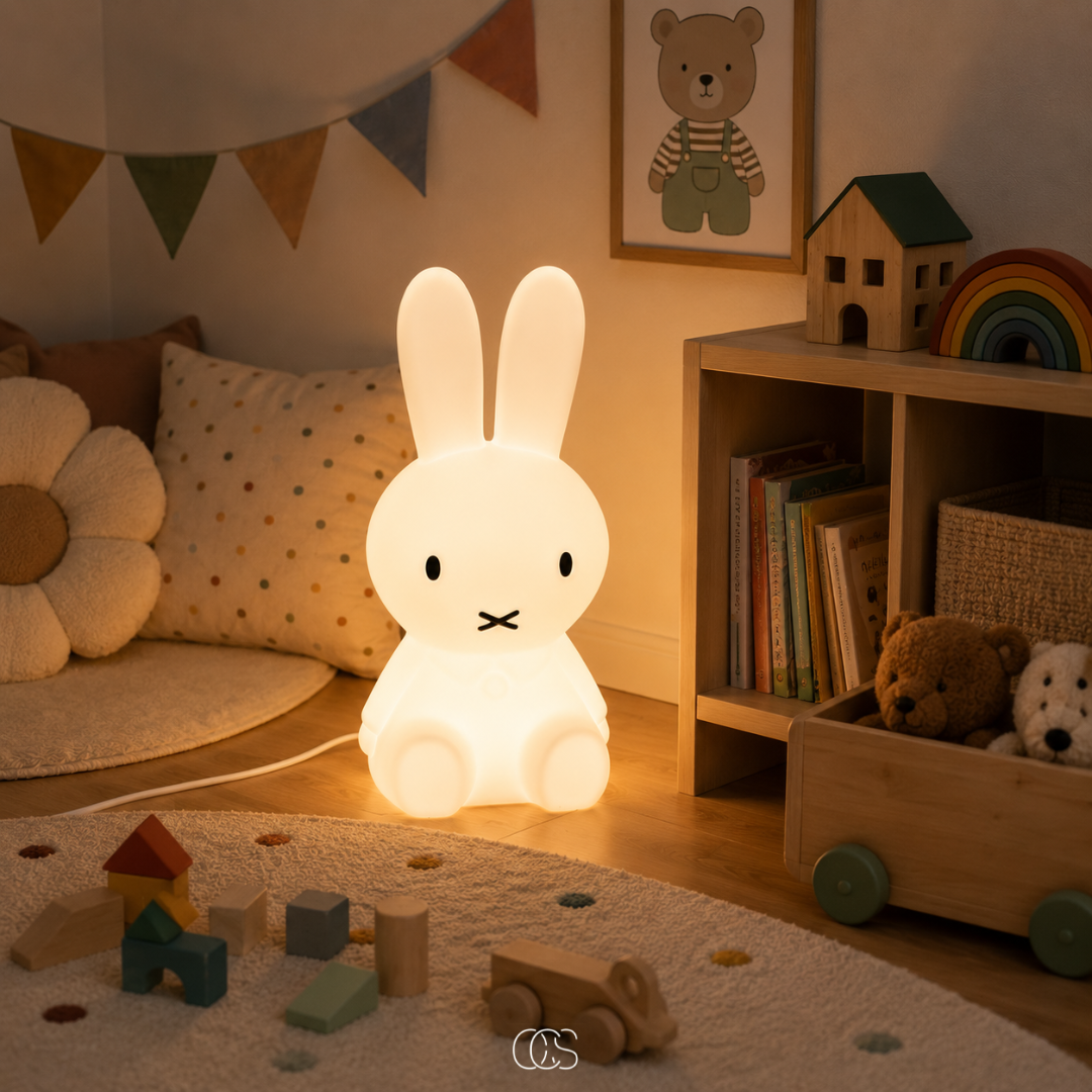 Veilleuse Lapin à Poser LED Dimmable Blanc Chaud Enfant Chambre Bébé Confort Nuit Sécurité Douce Ambiance | Koossa