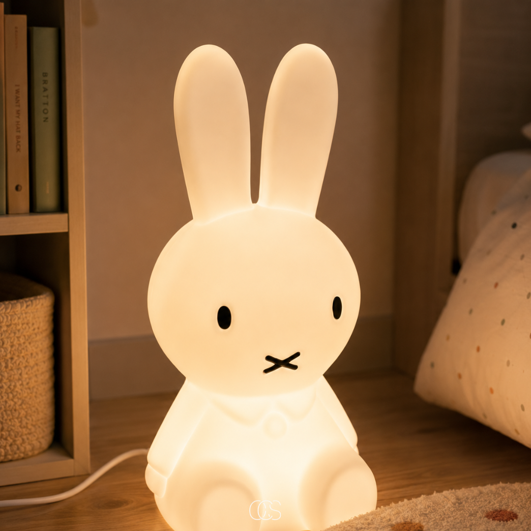 Veilleuse Lapin à Poser LED Dimmable Blanc Chaud Enfant Chambre Bébé Confort Nuit Sécurité Douce Ambiance | Koossa