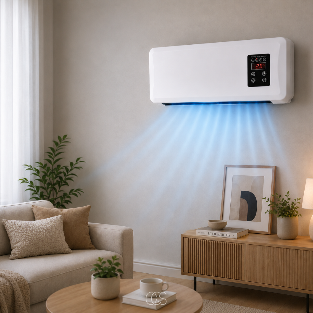 Ventilateur Mural avec Chauffage et Séchoir Intégré 1500 W Blanc pour Salle de Bains et Pièces Humides | Koossa