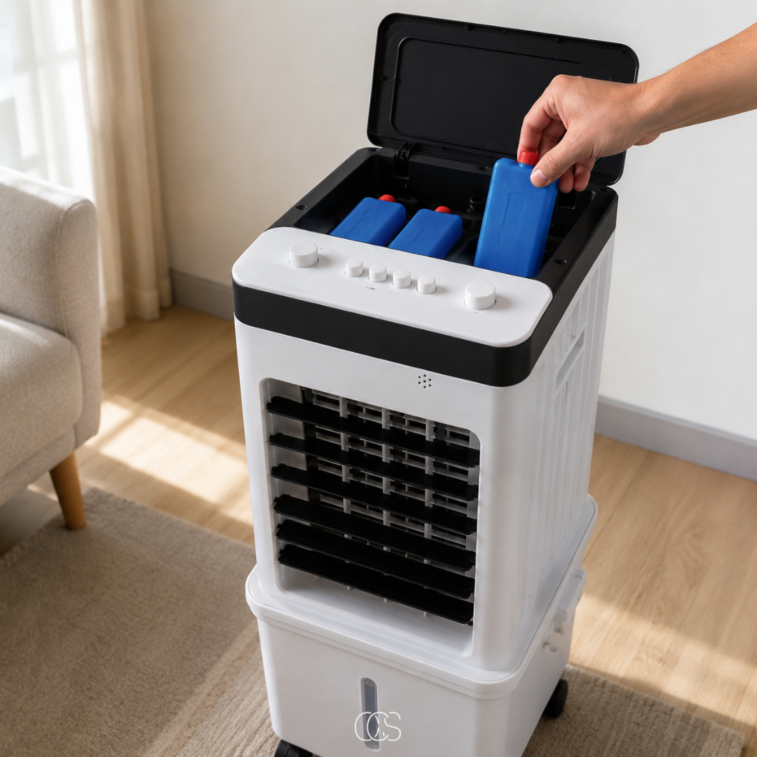 Refroidisseur d'air mobile 3-en-1 avec réservoir d'eau et roulettes pour climatisation intérieur confortable | Koossa