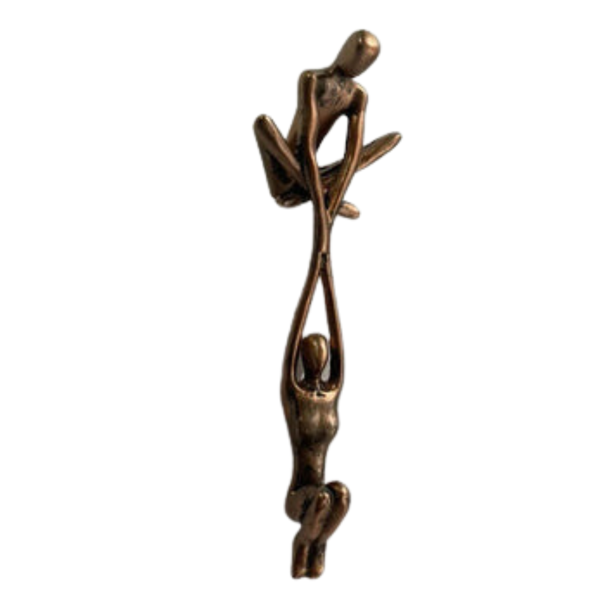 Sculpture Couple en Équilibre Résine Noir Bronze Décor Amour Harmonie Salon Bureau Design Moderne Élégant | Koossa