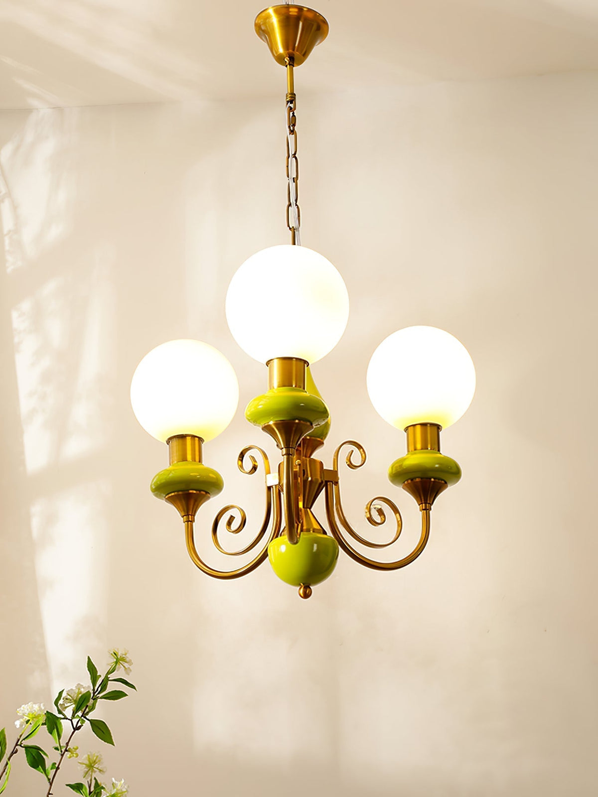Modern Glass Sphere Pendant Chandelier with Iron Frame, Multi-Light Fixture for Dining Room, Kitchen Island Lighting, Adjustable Hanging | Lonoma