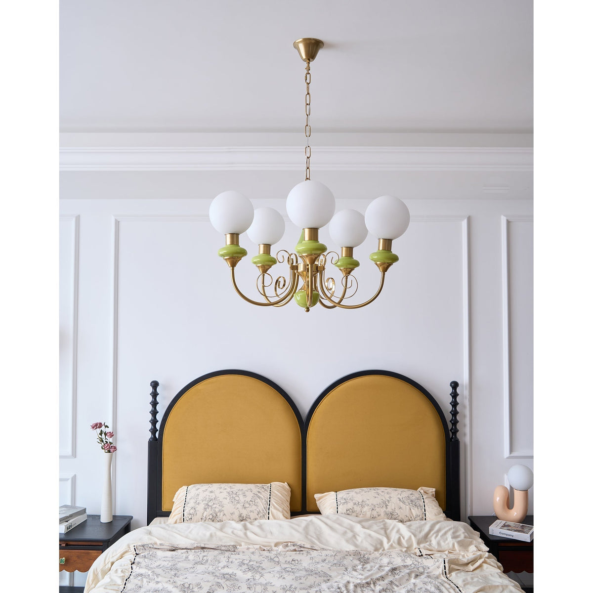 Modern Glass Sphere Pendant Chandelier with Iron Frame, Multi-Light Fixture for Dining Room, Kitchen Island Lighting, Adjustable Hanging | Lonoma