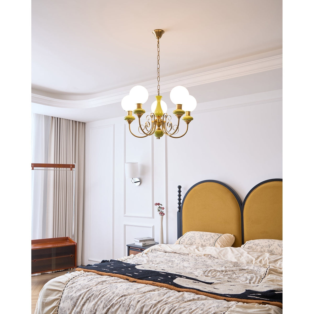 Modern Glass Sphere Pendant Chandelier with Iron Frame, Multi-Light Fixture for Dining Room, Kitchen Island Lighting, Adjustable Hanging | Lonoma