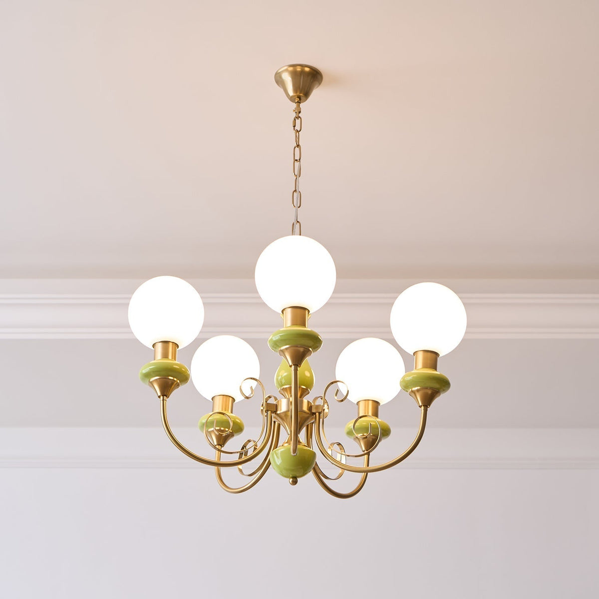 Modern Glass Sphere Pendant Chandelier with Iron Frame, Multi-Light Fixture for Dining Room, Kitchen Island Lighting, Adjustable Hanging | Lonoma