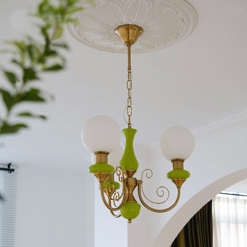 Modern Glass Sphere Pendant Chandelier with Iron Frame, Multi-Light Fixture for Dining Room, Kitchen Island Lighting, Adjustable Hanging | Lonoma