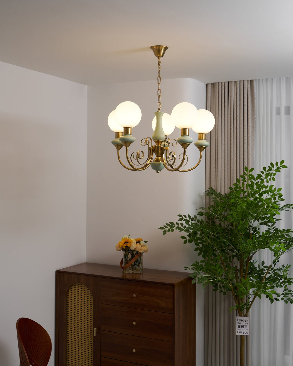 Modern Glass Sphere Pendant Chandelier with Iron Frame, Multi-Light Fixture for Dining Room, Kitchen Island Lighting, Adjustable Hanging | Lonoma