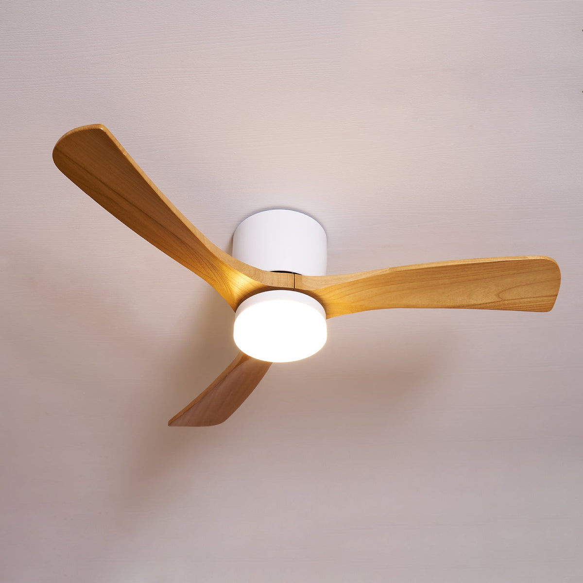 42-52 Inch Modern Ceiling Fan with Dimmable LED Light | 6-Speed Reversible DC Motor | Sycamore Wood Blades | Remote Control Included | Lonoma