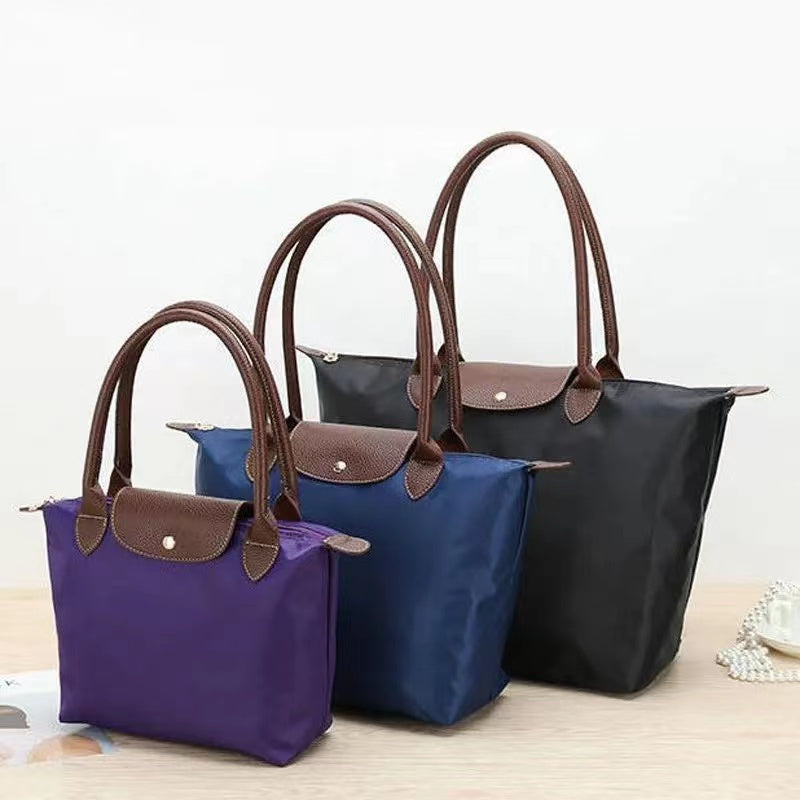 Water-Resistant Nylon Tote Bag with Leather Trim for Work, Travel and Daily Carry | Lonoma
