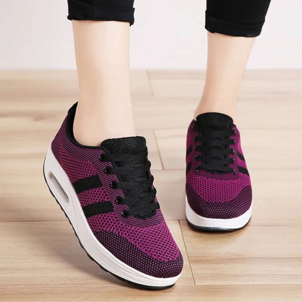 Women's Orthopaedic Air-Cushioned Shoes with Arch Support in Purple, Black, Pink, White and Fuchsia | Lightweight Comfort Footwear for All-Day Wear | Ergonomic Design for Mature Women | Koossa