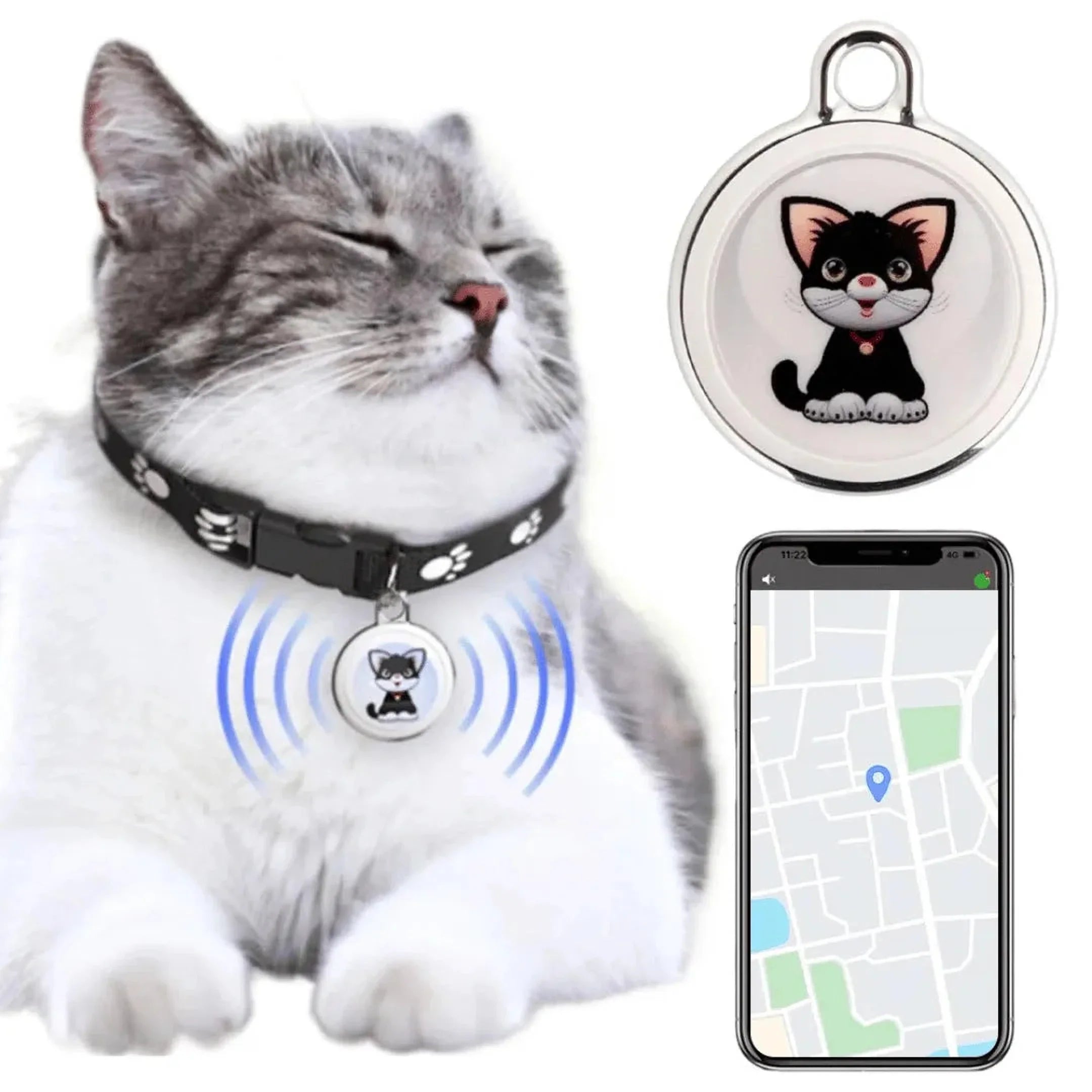 GPS Pet Tracker Tag Collar Attachment Bluetooth Real-Time Location Finder Sound Alert Waterproof App Control Dog Cat | Koossa