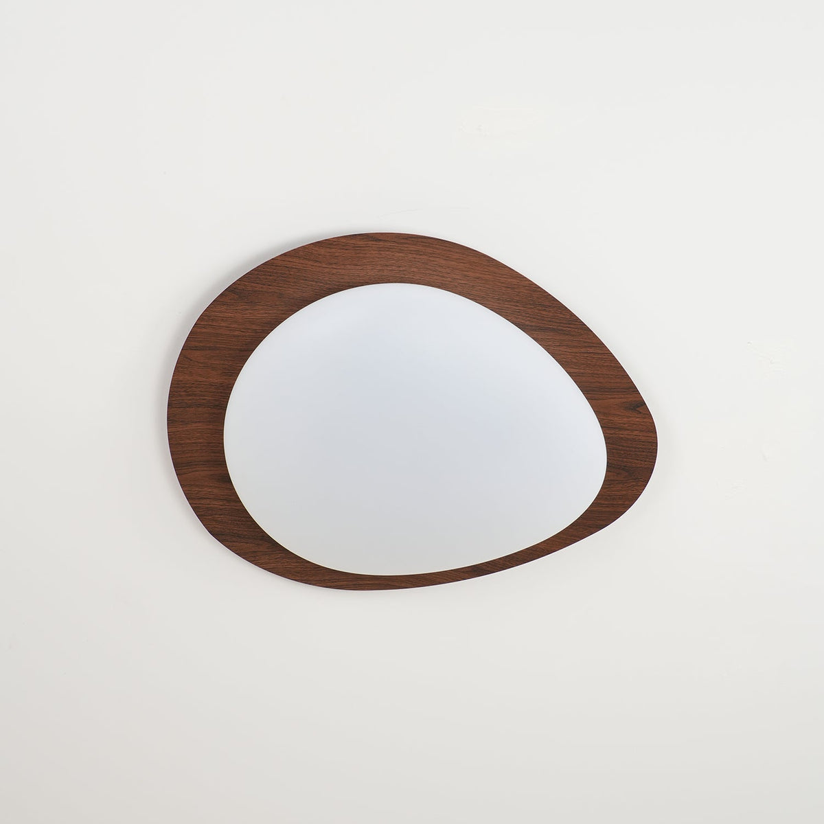 Flush Mount LED Ceiling Light Walnut Wood Finish Oval Pebble Shape for Bedroom Kitchen Hallway Dining Room Living Room | Lonoma