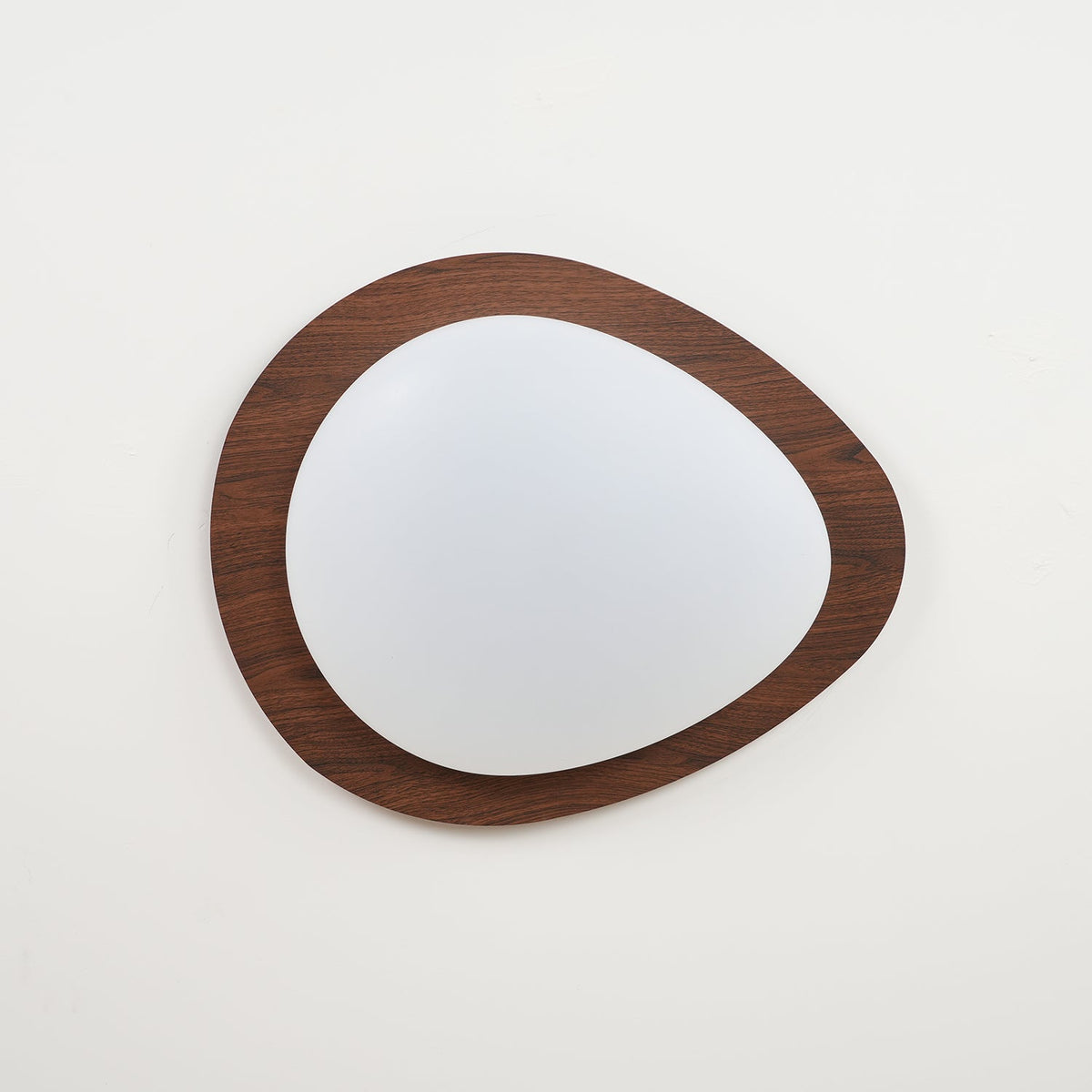 Flush Mount LED Ceiling Light Walnut Wood Finish Oval Pebble Shape for Bedroom Kitchen Hallway Dining Room Living Room | Lonoma