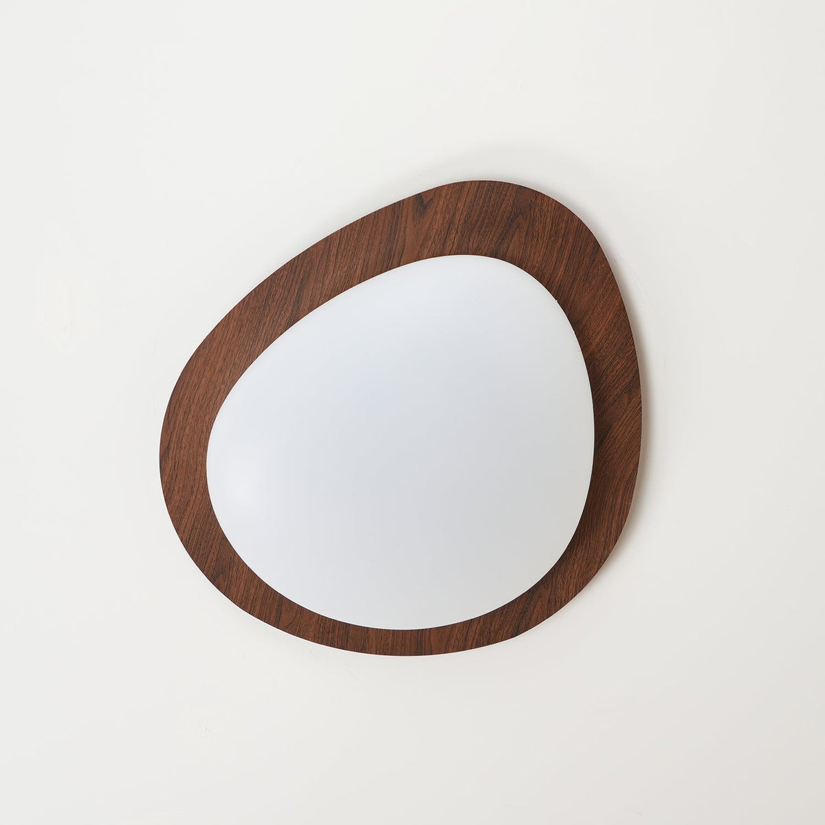Flush Mount LED Ceiling Light Walnut Wood Finish Oval Pebble Shape for Bedroom Kitchen Hallway Dining Room Living Room | Lonoma