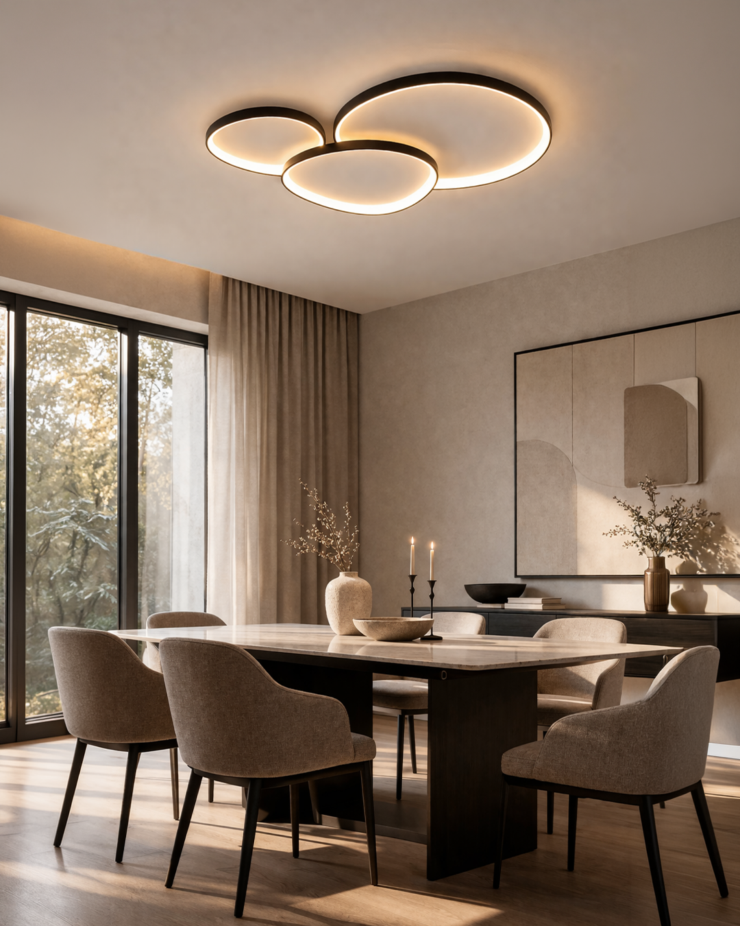 Modern LED Flush Mount Ceiling Light, Minimalist Aluminum & Acrylic Fixture, Low Profile Lamp for Bedroom, Living Room, Hallway, Kitchen | Lonoma