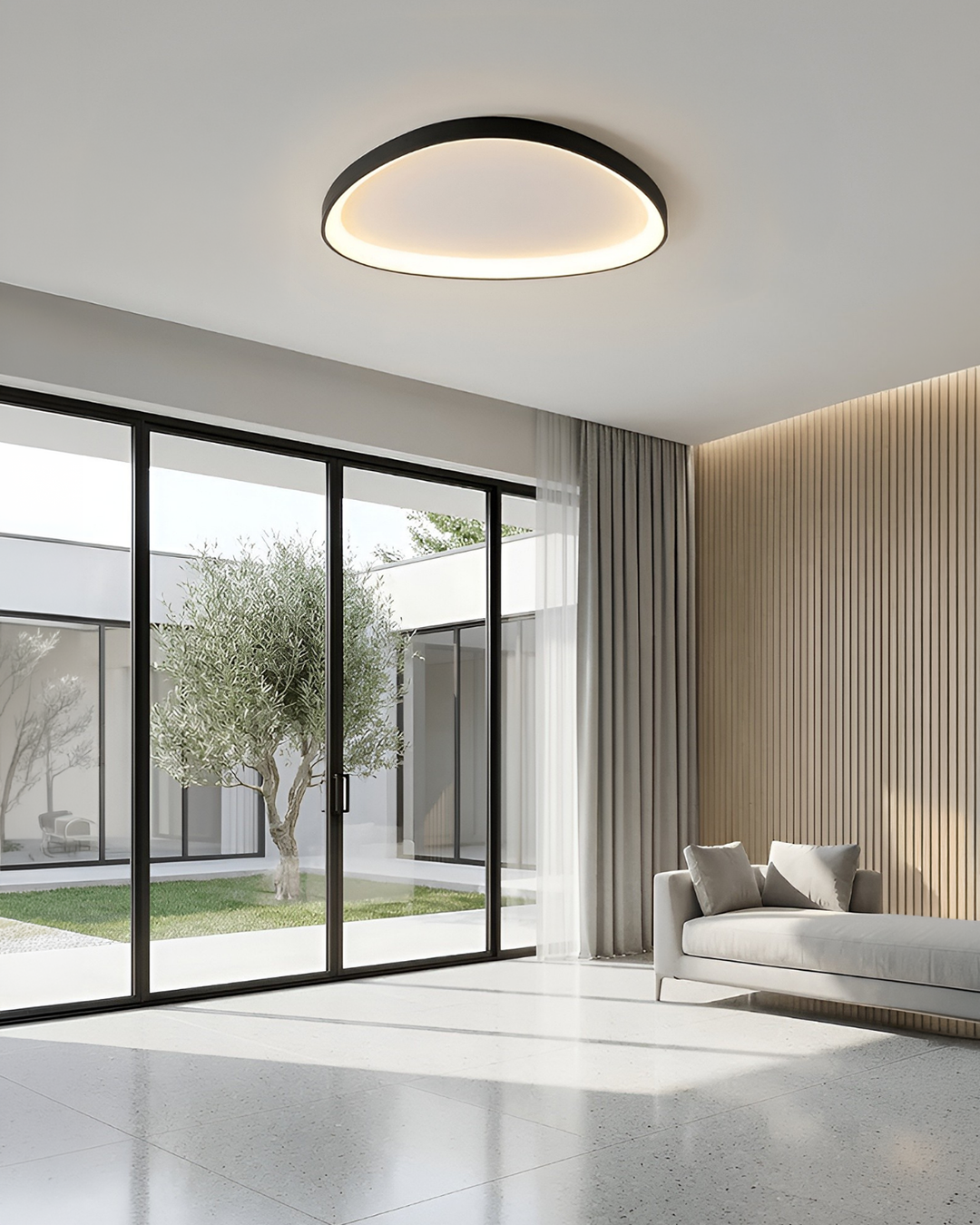 Modern LED Ceiling Light Flush Mount – Dimmable Rectangular Panel with Integrated LED for Living Room, Bedroom & Office | Lonoma