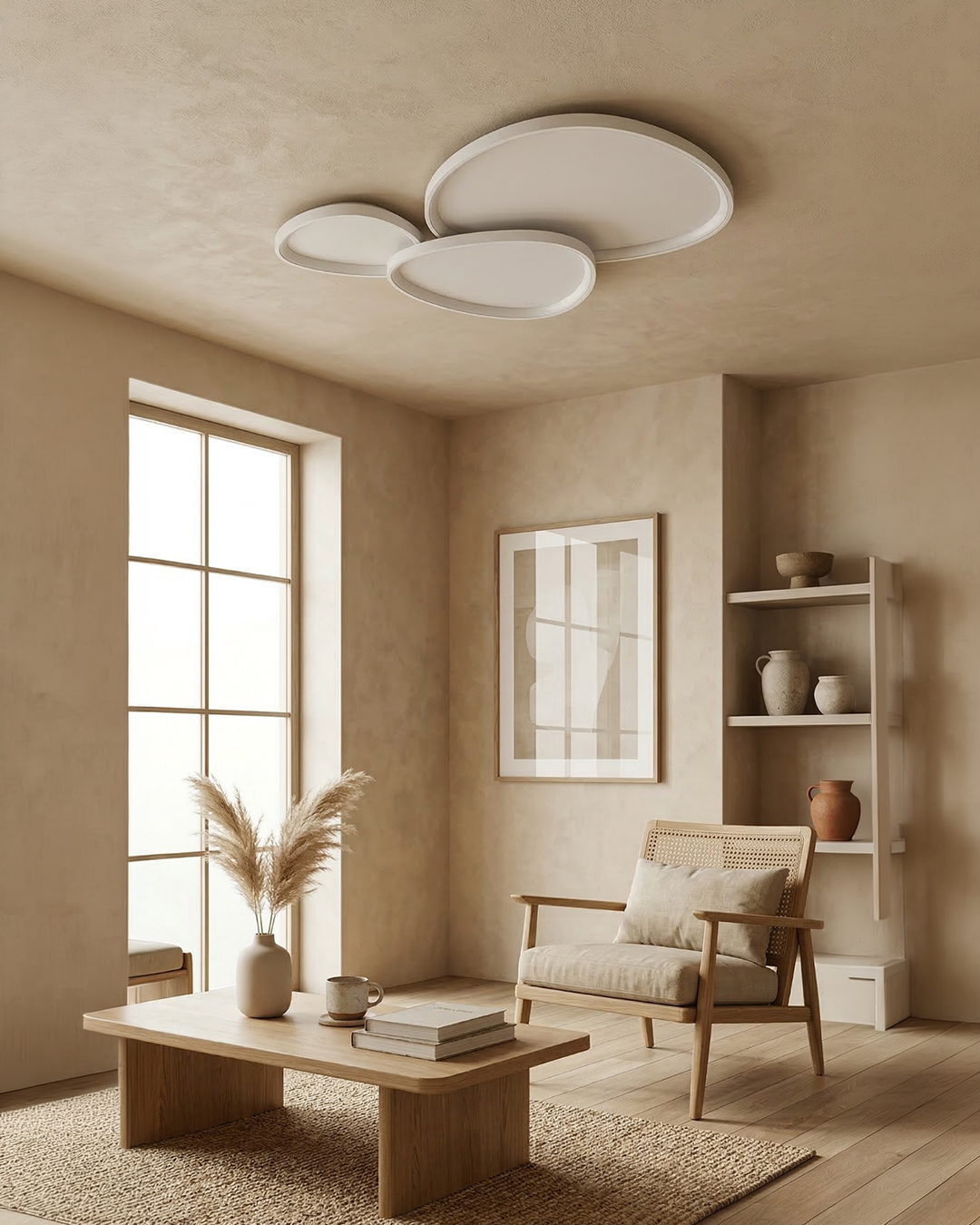 Modern LED Ceiling Light Flush Mount – Dimmable Rectangular Panel with Integrated LED for Living Room, Bedroom & Office | Lonoma